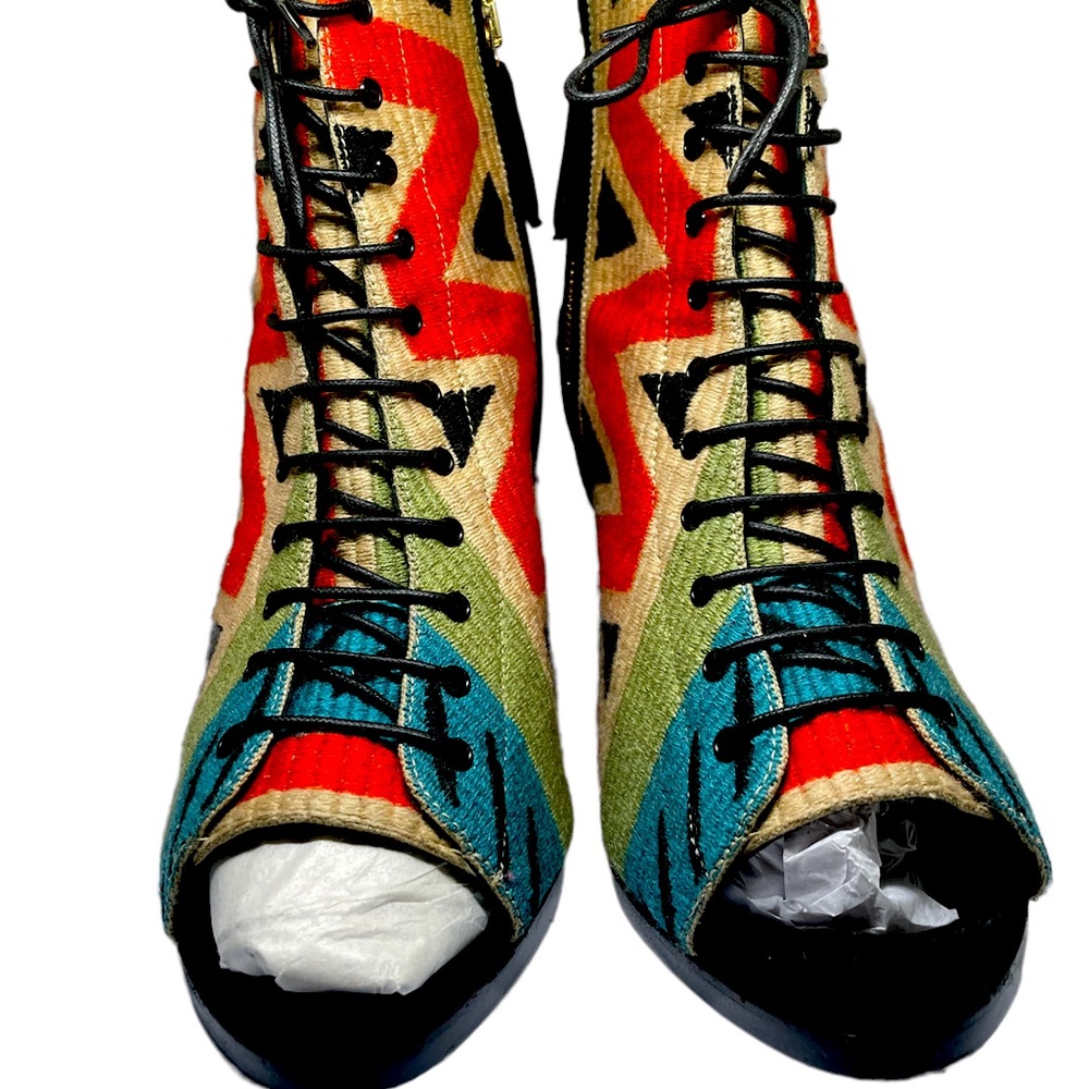 Burberry booties color Orange/blue/green/tan/black Brand new never worn.